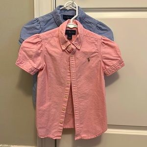 TWO Ralph Lauren Oxford puff sleeve shirts